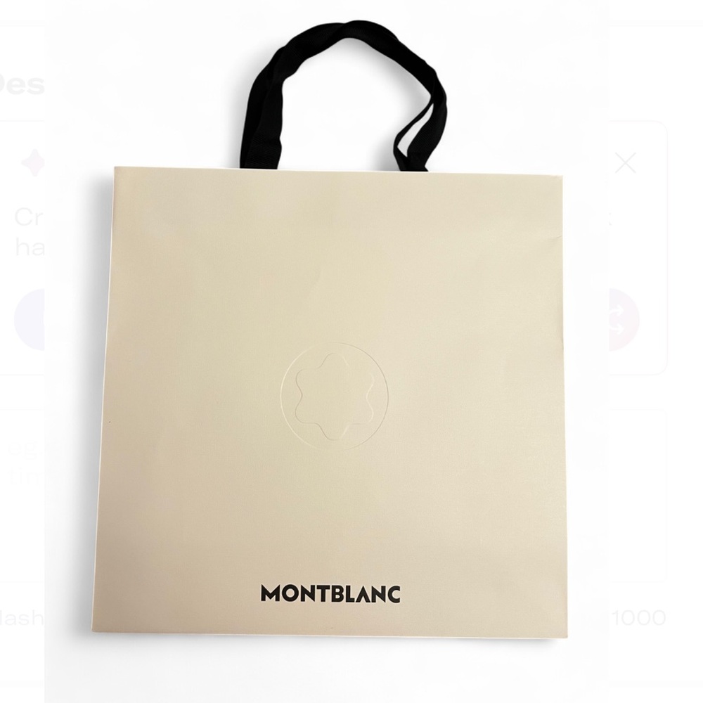 Montblanc ivory shopping Bag with cloth handles